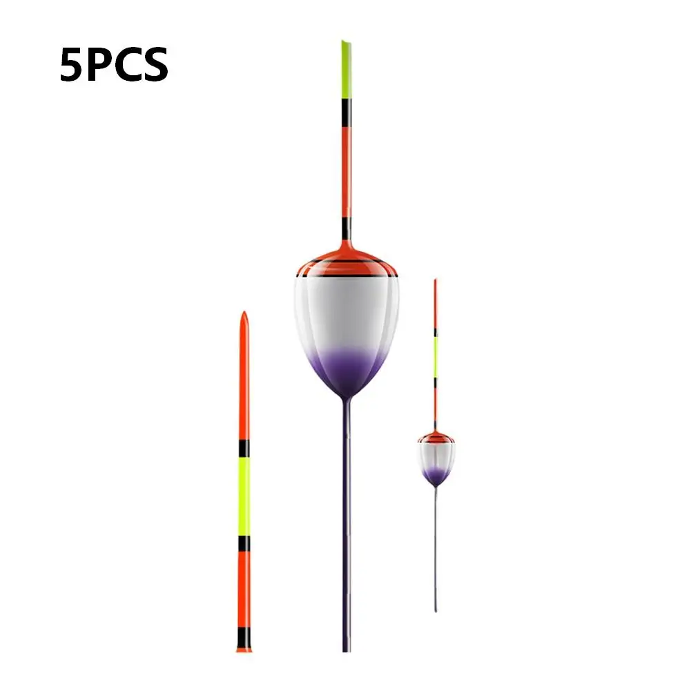 Short Ice Fishing Float with Fluorescent Tail for Light Bite Detection in Shallow Water ABS Material 11.8x1.1x2cm Orange 5 Pack