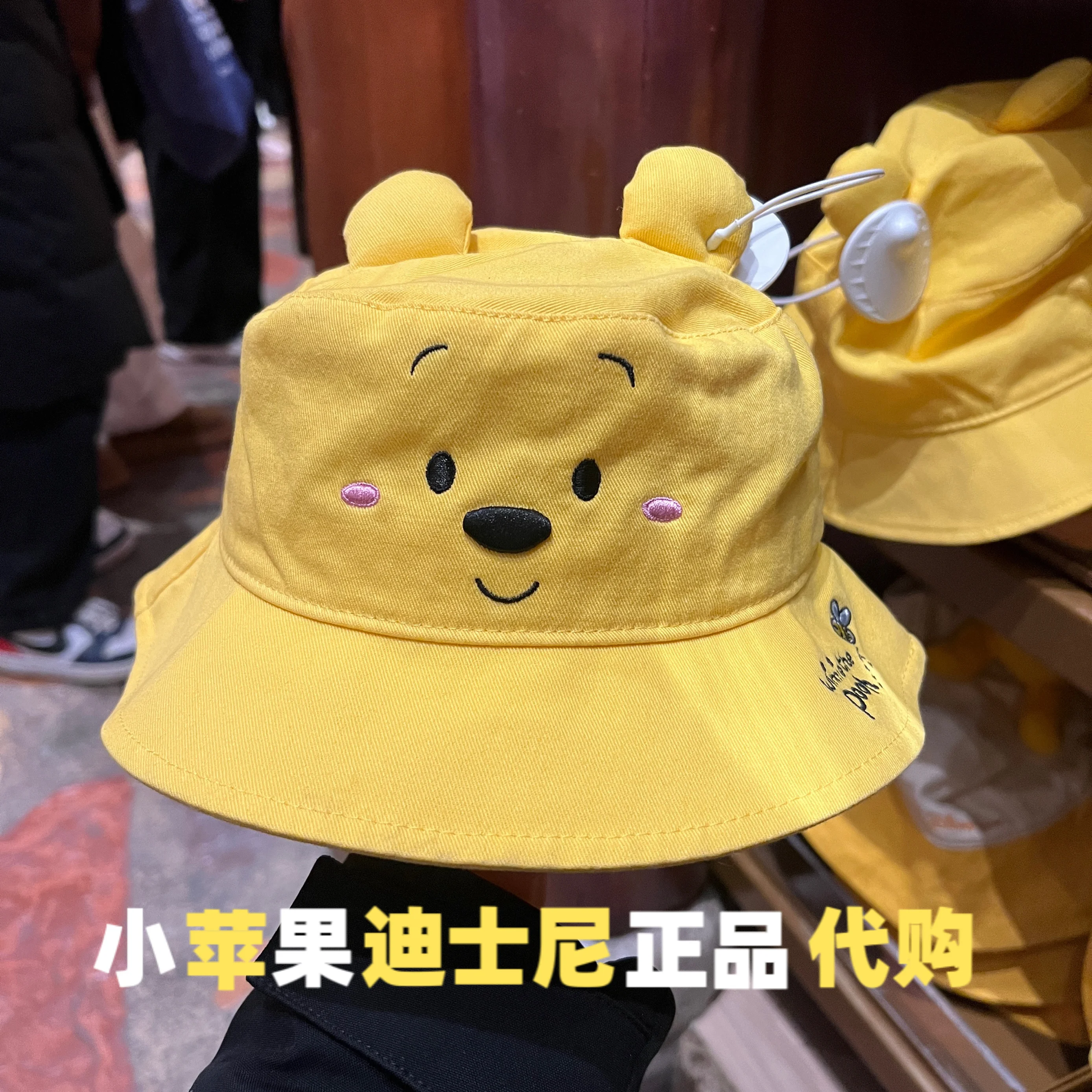 Disney Authentic Winnie Bear Doll Hat Baseball Cap Sun Hat Spring Outing Hat Fisherman Hat