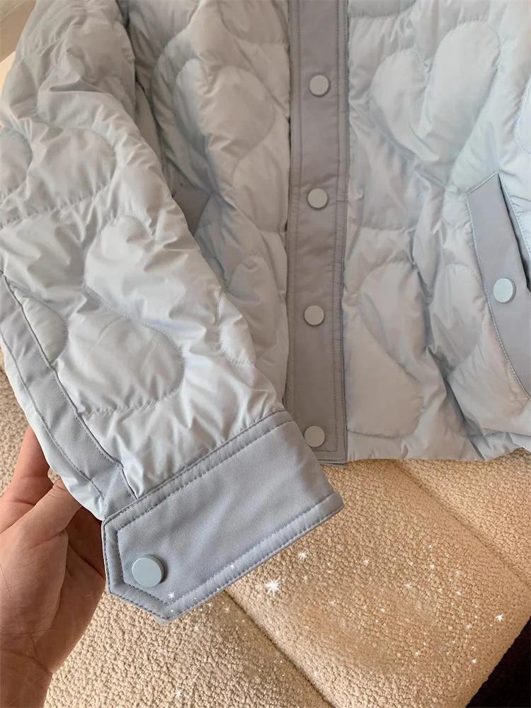 Trendy Oversized  Collar Cotton Jaet for Men And Women Pure Color Commute Sle Long Sve Zipper Closure Korean Version