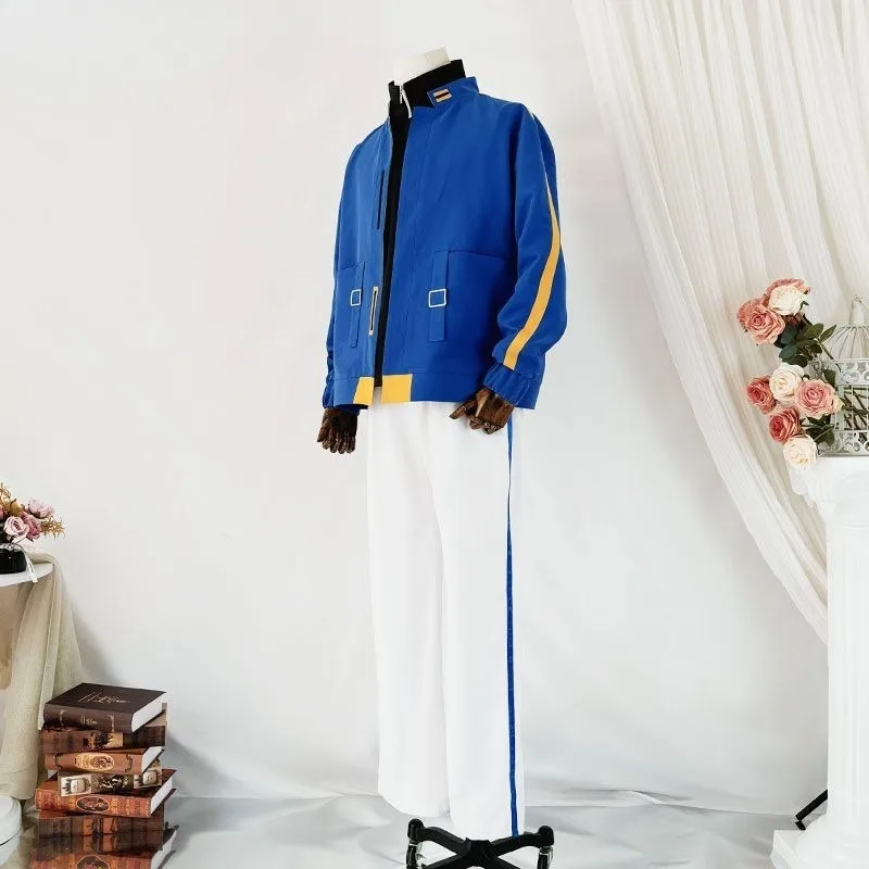 フェリックスコスチューム アニメ リンク クリック コスプレ ブルー ジャケット トップ ホワイト パンツ カジュアルウェア ロールプレイ衣装 メンズ ハロウィン カーニバル パーティー用