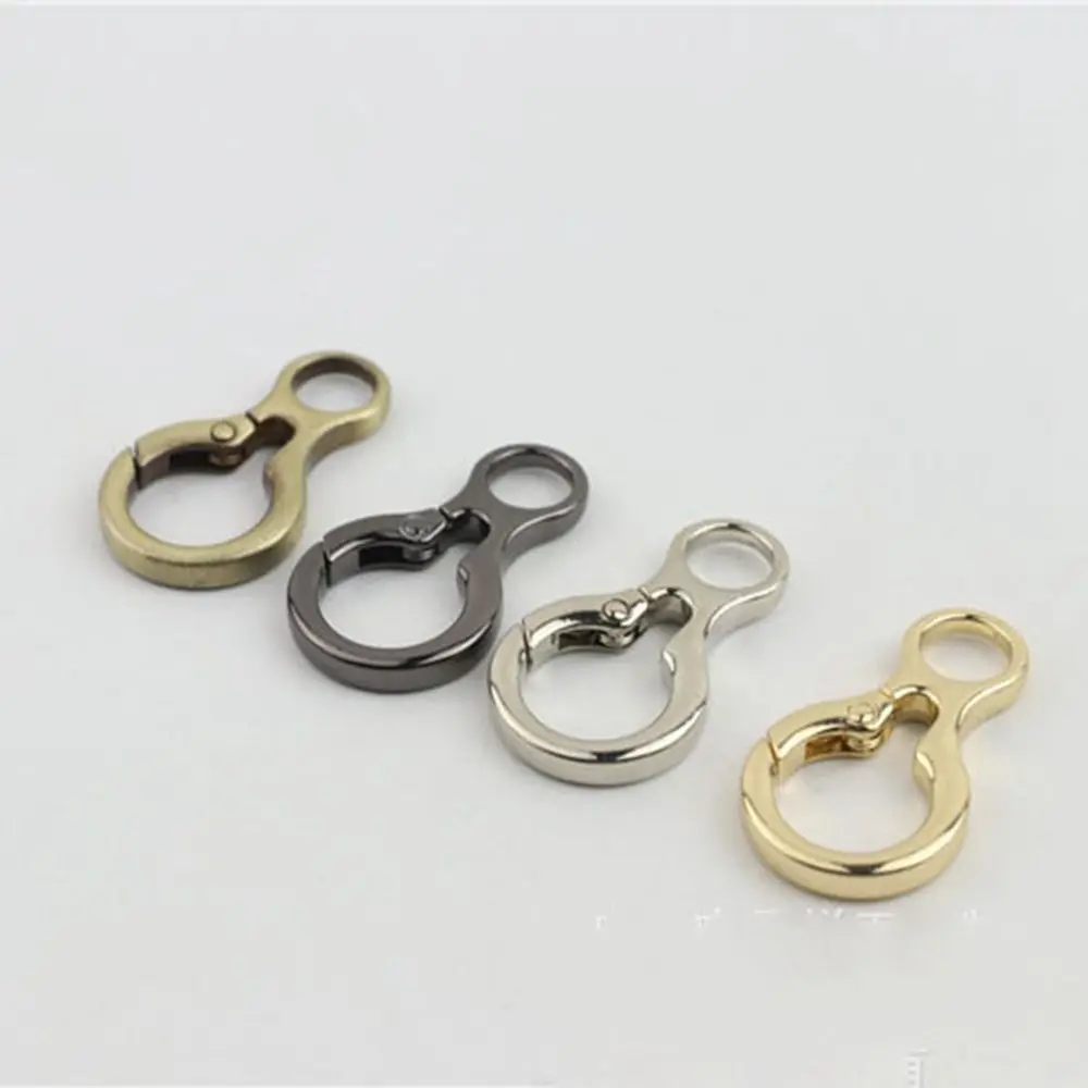 gold silver 8-Word Push Trigger Plated Gate Spring O-Ring Buckles Bag Belt Buckle Carabiner Purses Handbags Snap Clasp Clip