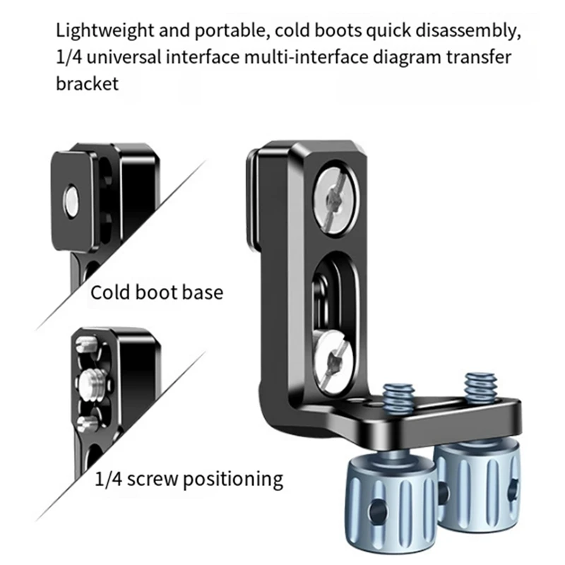 A21I-1/4 Braket L Dudukan Transmisi Sekrup dengan Dudukan Sepatu Dingin untuk Dudukan TRANSMISI DJI TX untuk Sangkar Kamera DSLR