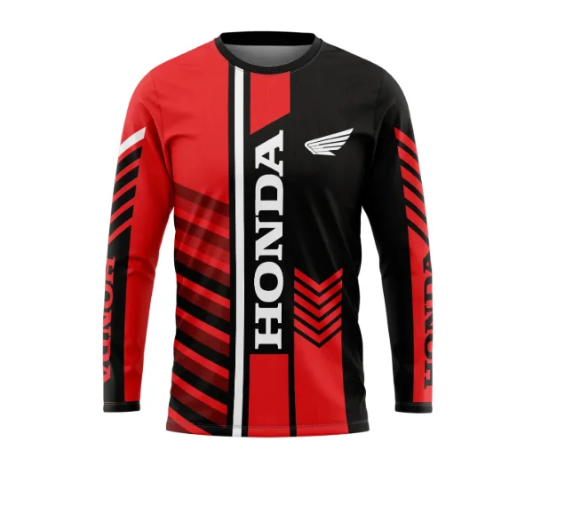 

Мужские брендовые футболки с короткими рукавами с 3D-принтом Honda, дышащая и быстросохнущая мотоциклетная одежда, спортивные жилеты для бега
