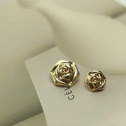 10pcs/lot Creative Gold Metal Button Fashion Rose Design Clothes Sewing Button Diy Handmade Accessories