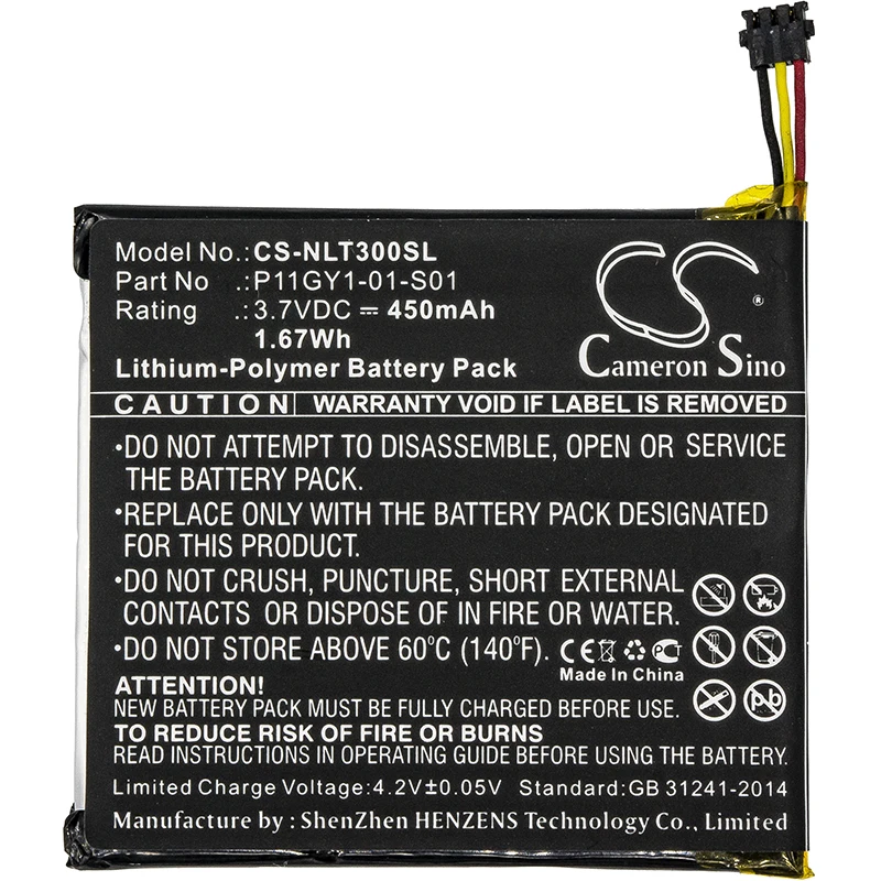 CS Replacement Battery for Nest Learning Thermostat T200377,Learning Thermostat T200477,Learn PN:3701-0001-01 450mAh / 1.67Wh