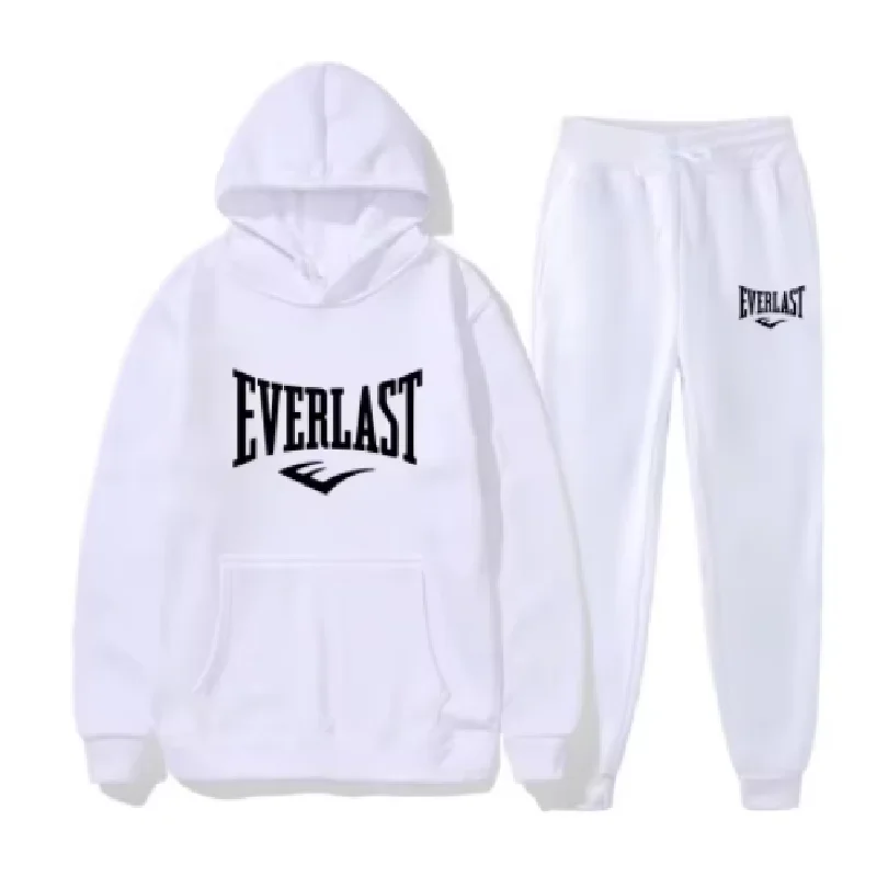 

Men's EVERLAST Sportswear Fitness Gym Clothing Running Set Sportswear Straps Autumn_Winter Hoodie Set New Style clothes for men
