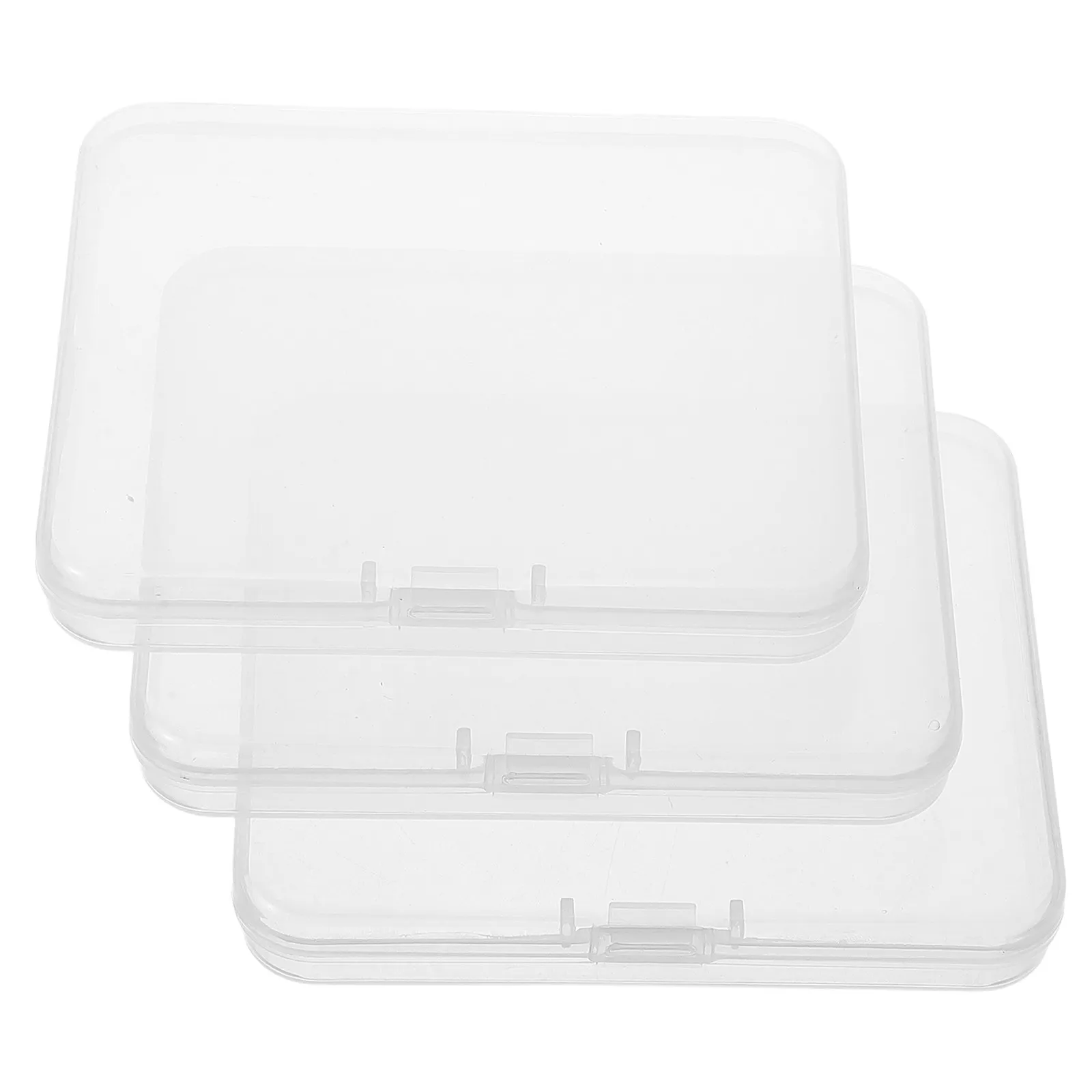 3Pcs Eyelash Storage Box Transparent Rectangle Compact Lid Container for False Lash Tape Organizer Eyelash Storage