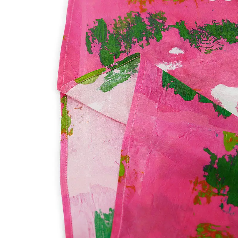 BirdTree-zijde dubbel crêpe elegant T-shirt, O-hals korte mouw print, damesmode losse tops voor woon-werkverkeer, 2026 lente T5D859CC