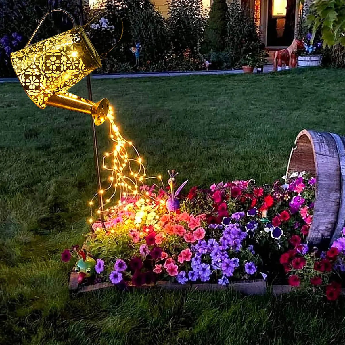 

Garden Solar LED Lights Solar Watering Can Light String Light Star Shower Garden Light Fairy Light for Patio Yard Pathway Decor