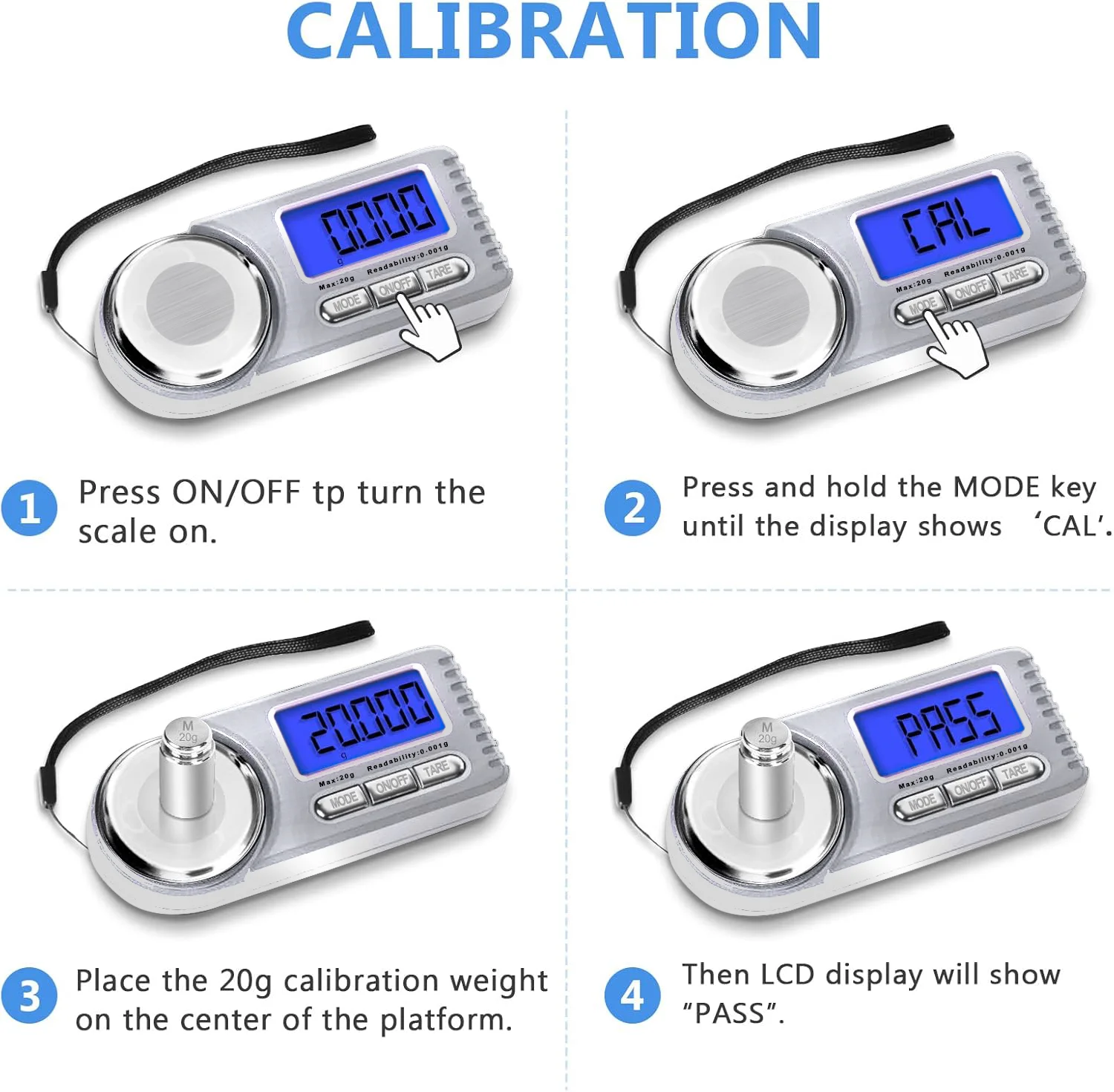 مقياس مليغرام رقمي، 20 جرام × 0.001 جرام مقياس Mg صغير عالي الدقة مع شاشة LCD 6 وحدات ميزان مجوهرات محمول، جرام صغير #5