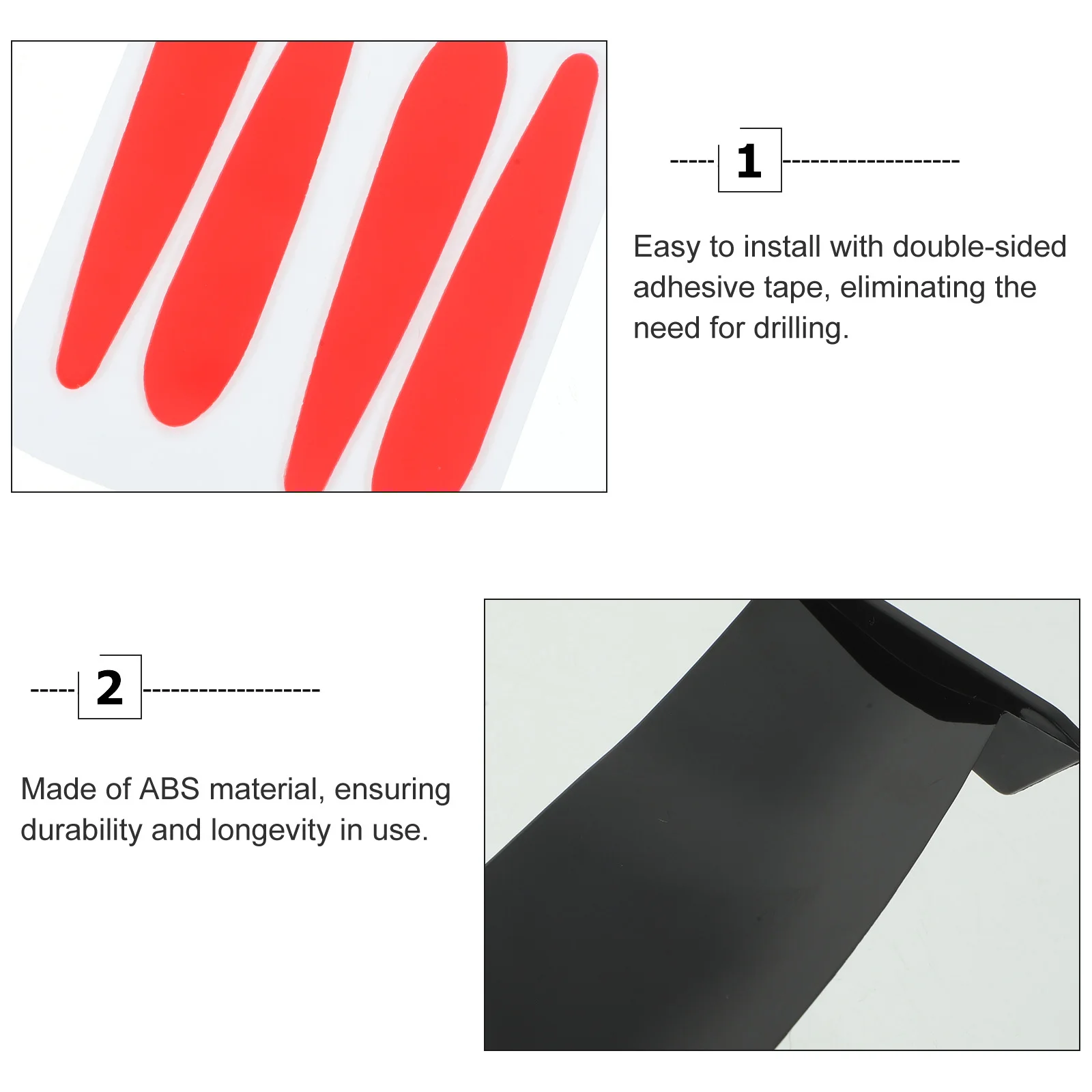 

1pc 30Cm Small Rear Spoiler Wing Car Tail Decoration Universal Fit Vehicle Rear Spoiler Durable Install No Drilling