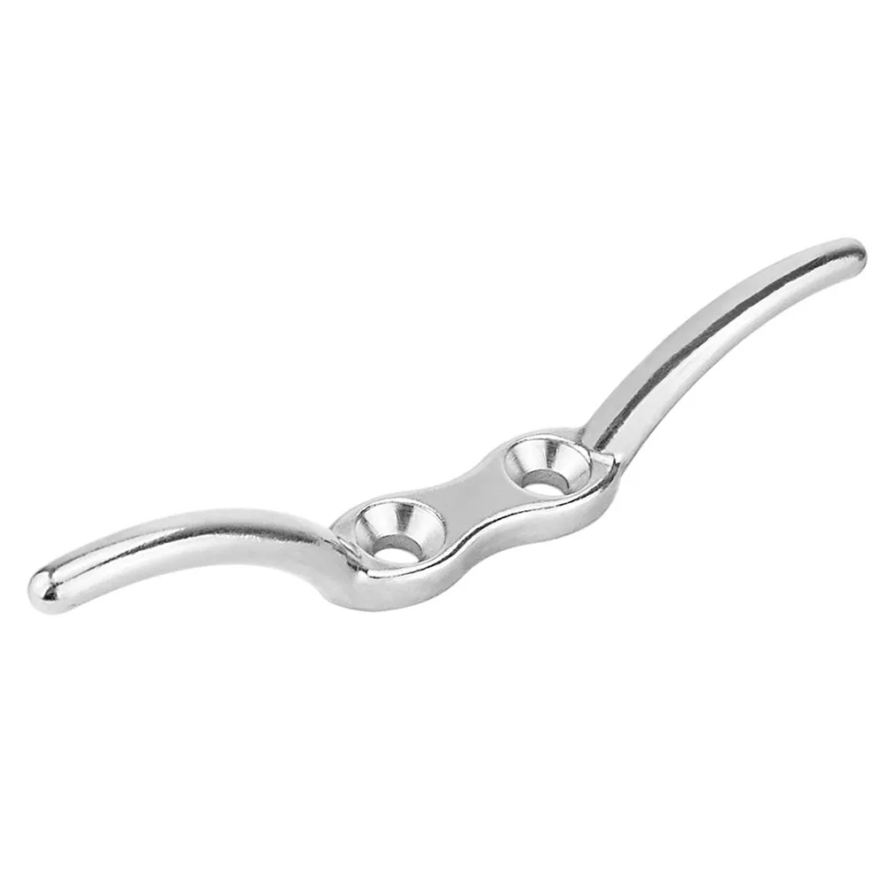 Stainless Steel Boat Anchor Rope Cleat – 2pcs Silver Marine Deck Cleat for Yacht, Dock, Flag & Line Tie-Off