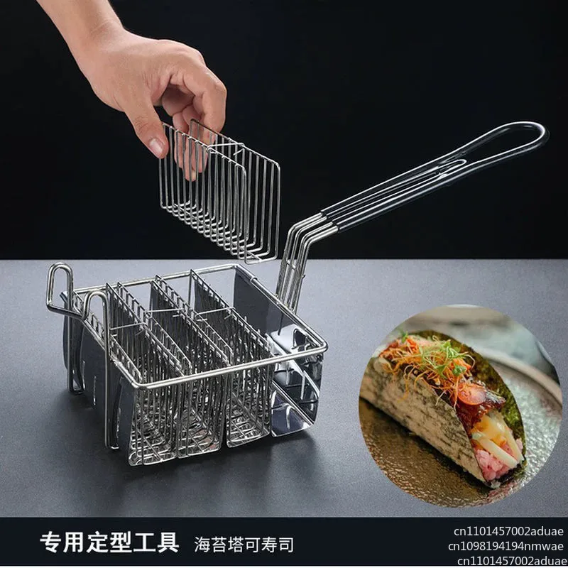 Sushi mold flat bottom U-shaped crepe roll rack V-shaped fried basket