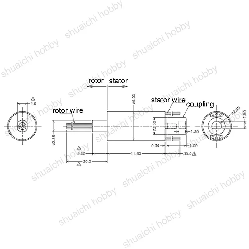 1PCS Dia 6mm 6CH Micro Coupling Conductive Slip Ring 48V AC/DC 1A 360 Degree Rotary Electric Slipring for Drone FPV Gimbal Robot