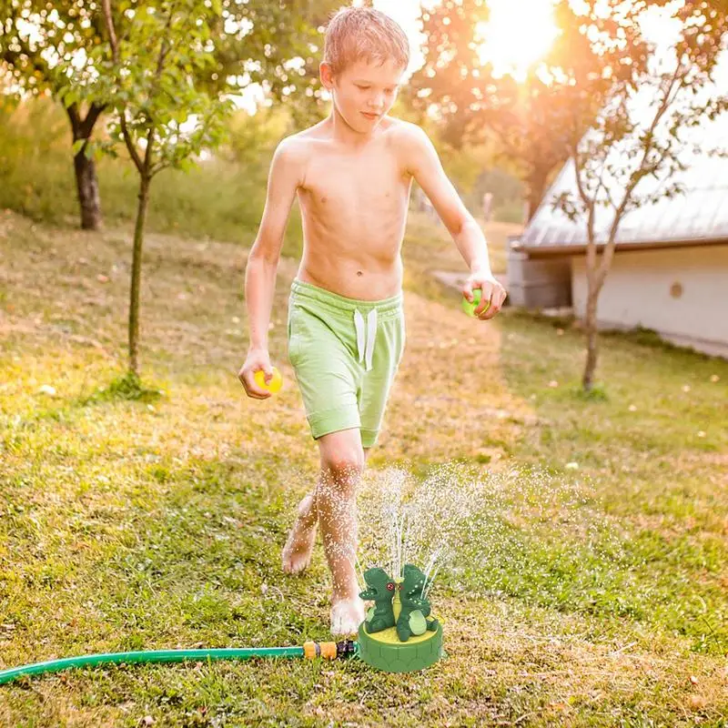 Dinosaur Water Sprinkler Splash Pads With 360-degree Rotating Nozzle Outdoor Summer Activities Water Sprinkler Gift For Kids