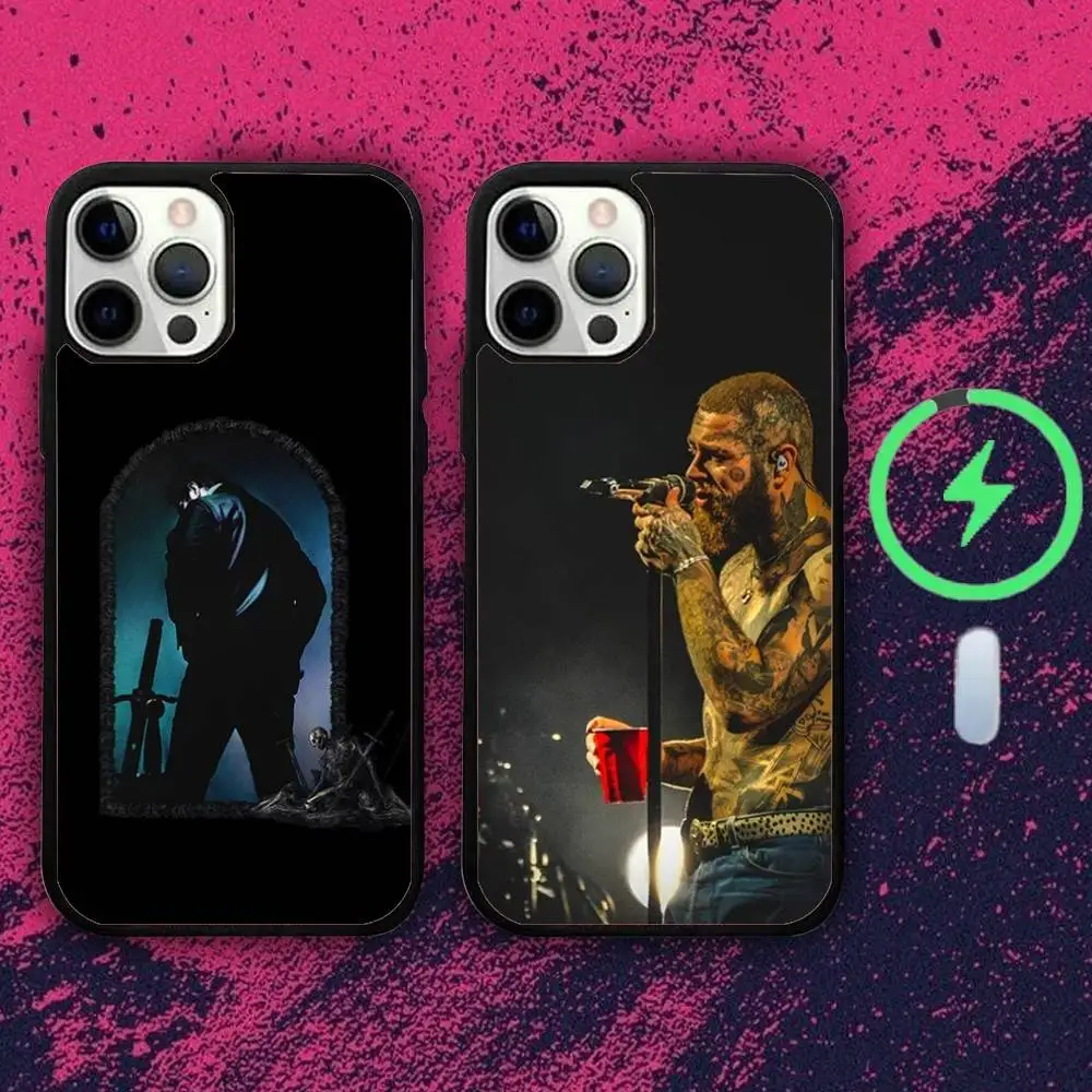 

Singer P-Post M-Malones Phone Case For iPhone 16e,16,15,14,13,12,11,Plus,Pro,Max,Mini Magsafe Magnetic Wireless Charging