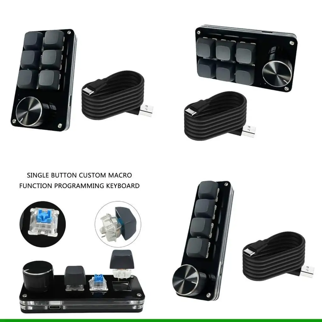 U55C Ergonomic Keyboards with Customs Knob,for Gaming and Productivity Tasks Customizable Buttons Progammable Keyboard