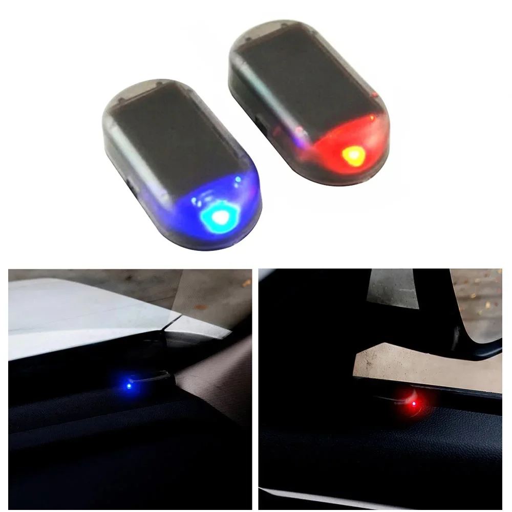 Car Fake Security Light Solar Powered Simulated Dummy Alarm Wireless Warning Anti-Theft Caution Lamp LED Flashing Imitation