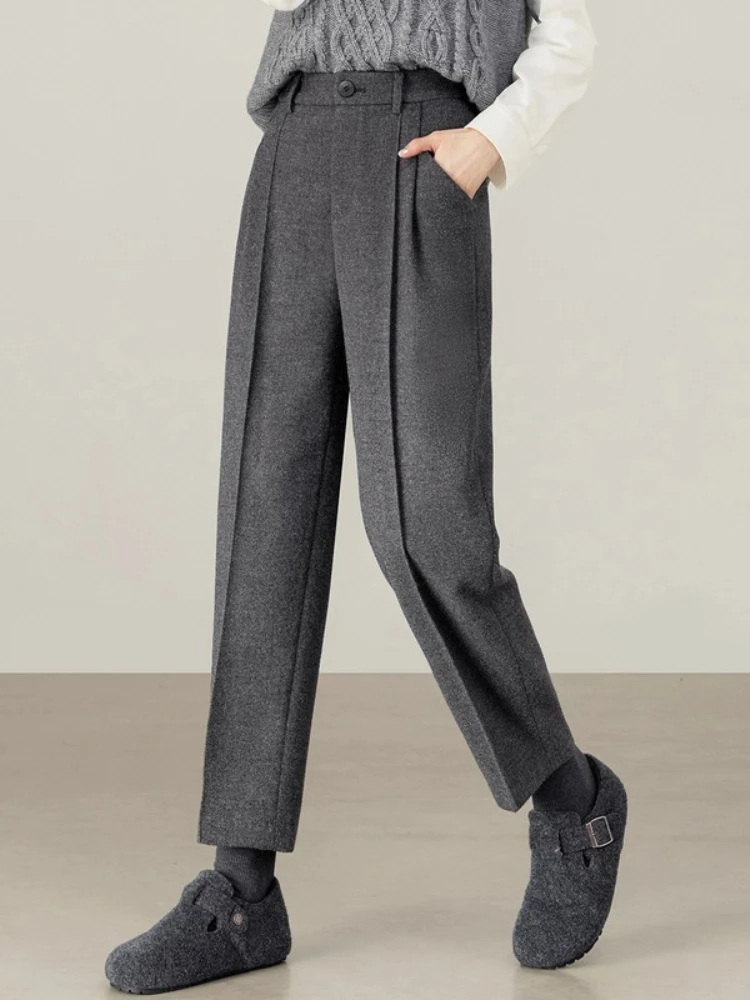 SENTUBILA Pantaloni stile harem per donna Casual Solid Slim-fit Pantaloni alla caviglia 2025 Autunno Inverno Donna Nuove donne Abbigliamento donna 153KJ2673