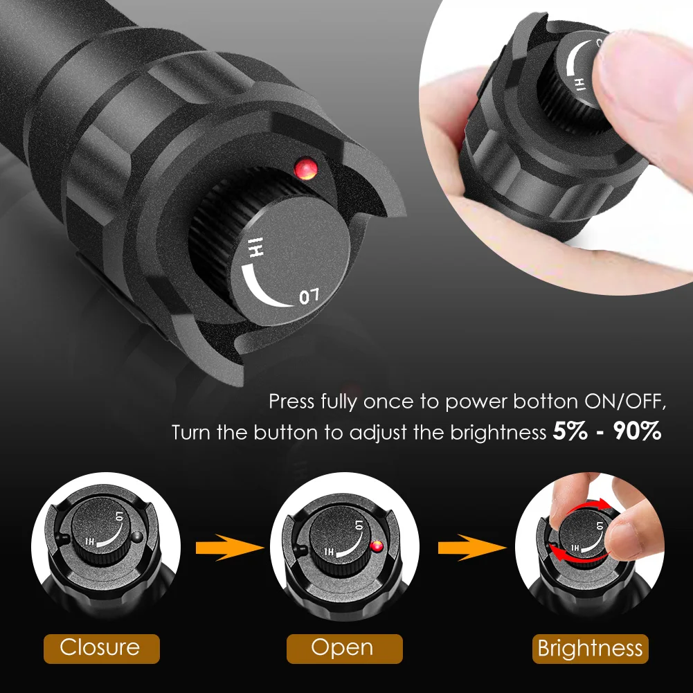 UniqueFire Dimmer Switch Brightness Adjustment 5%-90% for 1605 IR 850nm 940nm  LED Flashlight