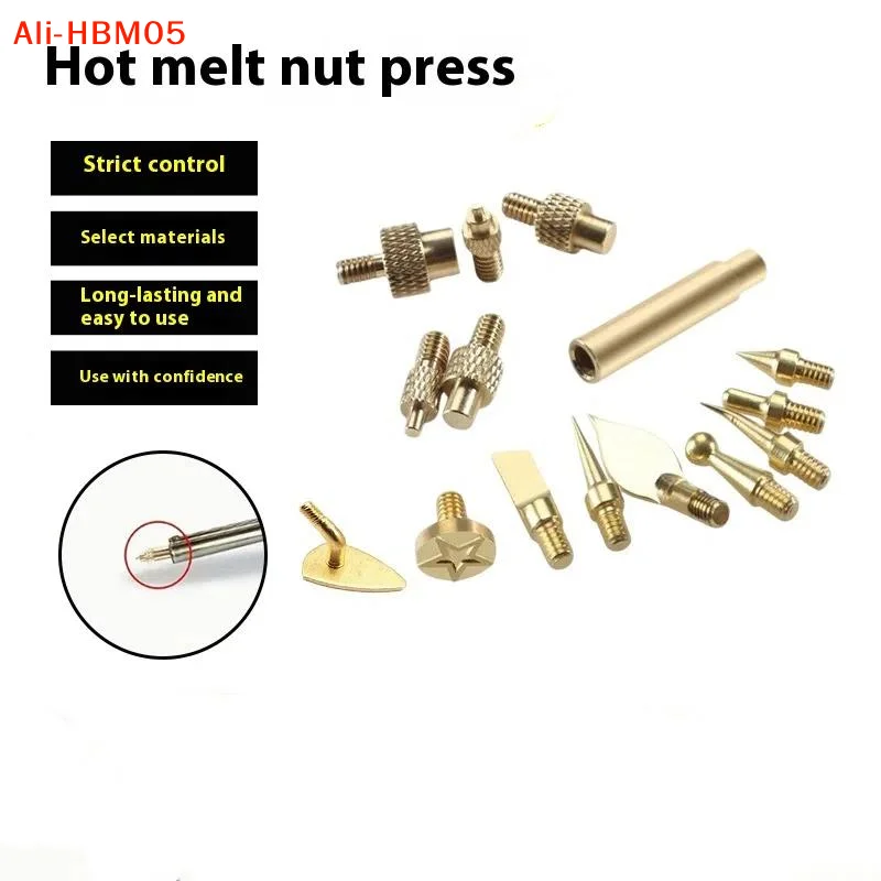 (HB05)7/9/10Pc Heat Insert Nut Iron Tip M2 M3 M4 M5 M6 M8 Brass Thread Embedded Kit Tool For Plastic 3D Printer Soldering Iron
