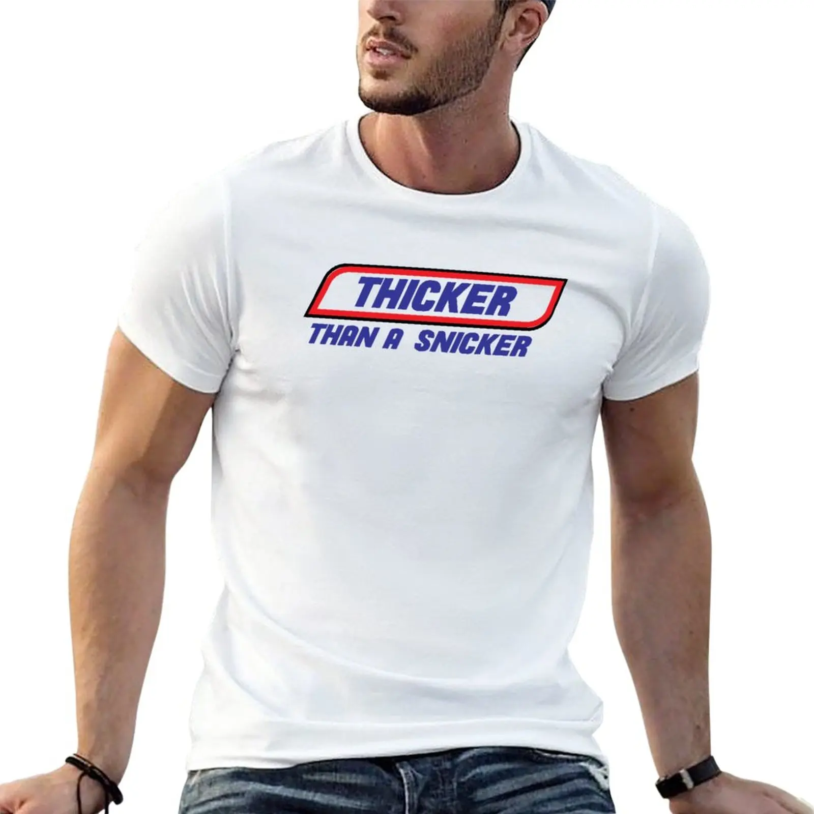 Thicker Than A Snicker T-Shirt oversized t shirt tops kawaii clothes mens funny t shirts