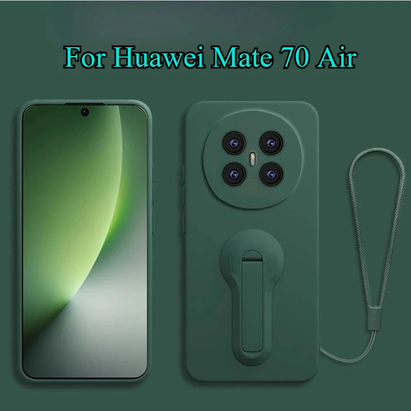 

Чехол для Huawei Mate 70 Air, жидкий силиконовый ремешок-подставка, чехол-держатель для Mate 70 Air, мягкий противоударный защитный чехол из ТПУ для объектива