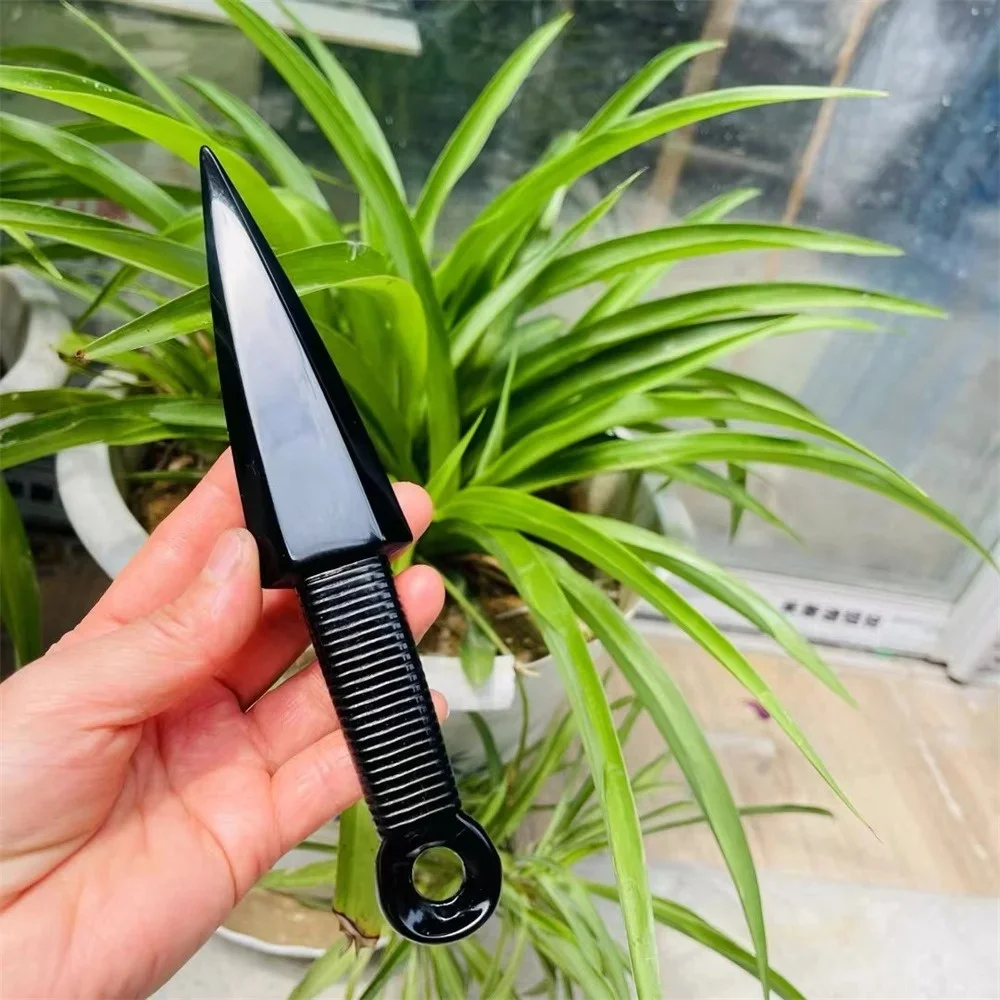 Natural Obsidian Dagger Healing Crystal Protection Stone Handmade Knife Men Gifts Magic Talisman Sword Witch Ornaments