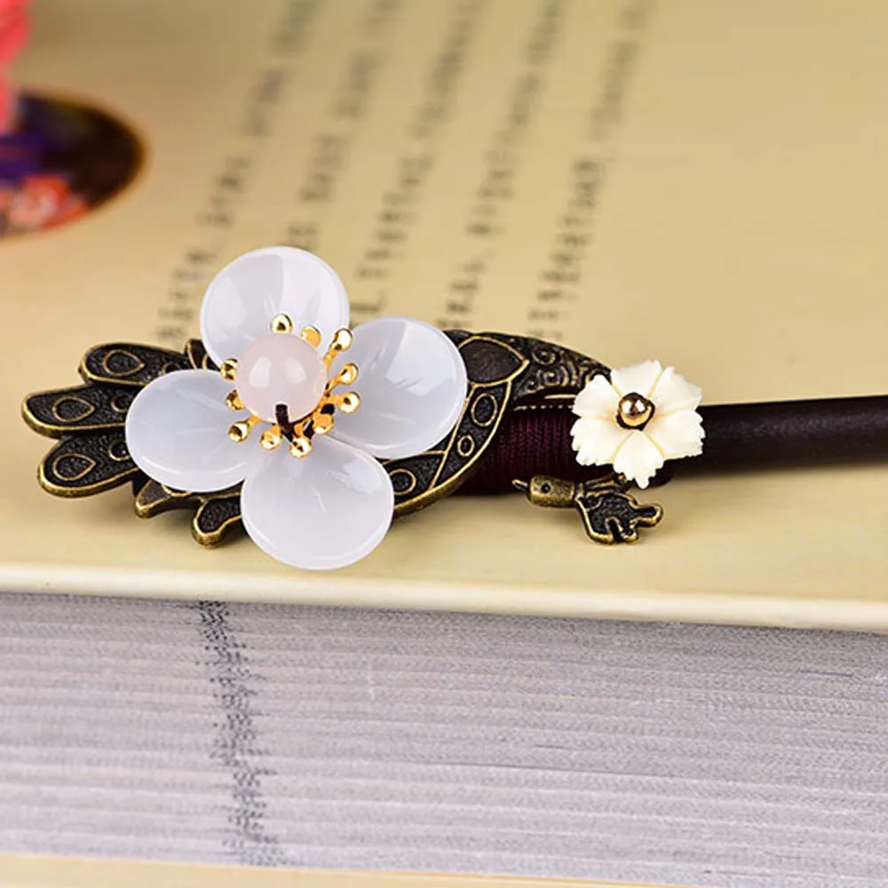 Ancient Wild Chinese Style Female Vintage Girls Wooden Hair Stick Antique Hairpin Han Costume Accessories