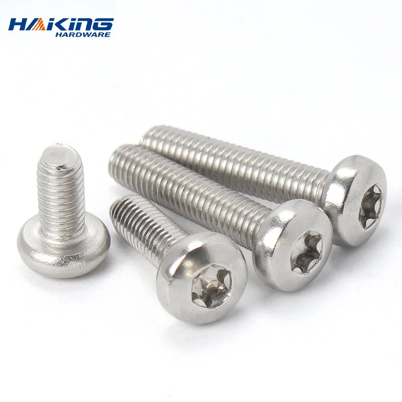 10/50x M2 M2.5 M3 M4 M5 M6 304 A2-70 stainless steel GB2672 Six-Lobe Torx Pan Head Screw Six Lobe Round Head Bolt Length=3-50mm