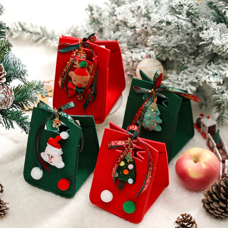 Cute Cartoon Christmas Candy Boxes Merry Christmas Decor For Home 2023 Xmas Gifts Box Navidad New Year Packging Bags