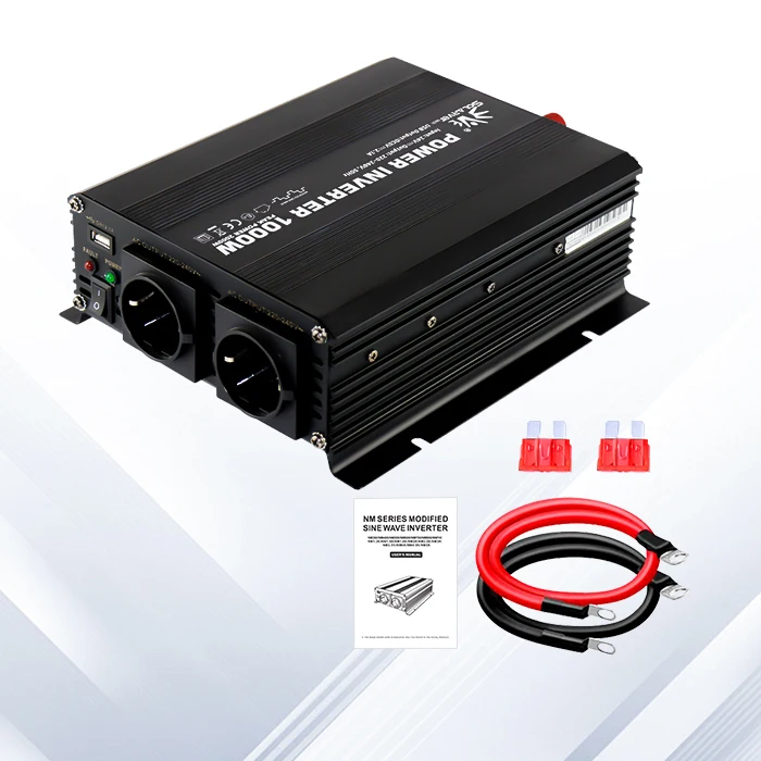 

1KW Power Inverter Modified Sine Wave Power Converter DC To AC 12v 24v To 110v 220v 94% Efficiency Truck Car Home Power Supply