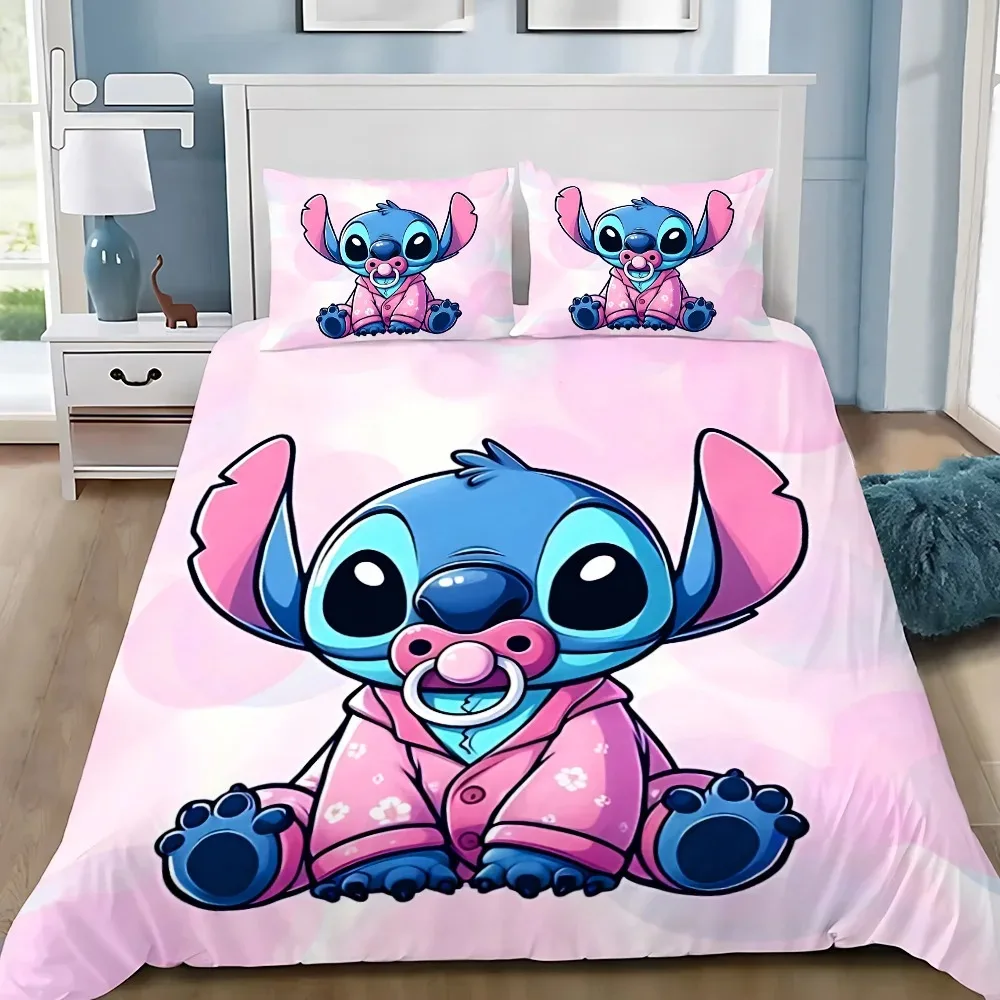 

Cute Funny Stitchs Couple Pillowcase Bedding Set Adult Boy Girl Bedroom Decoration Children Gift Single Double Large Size