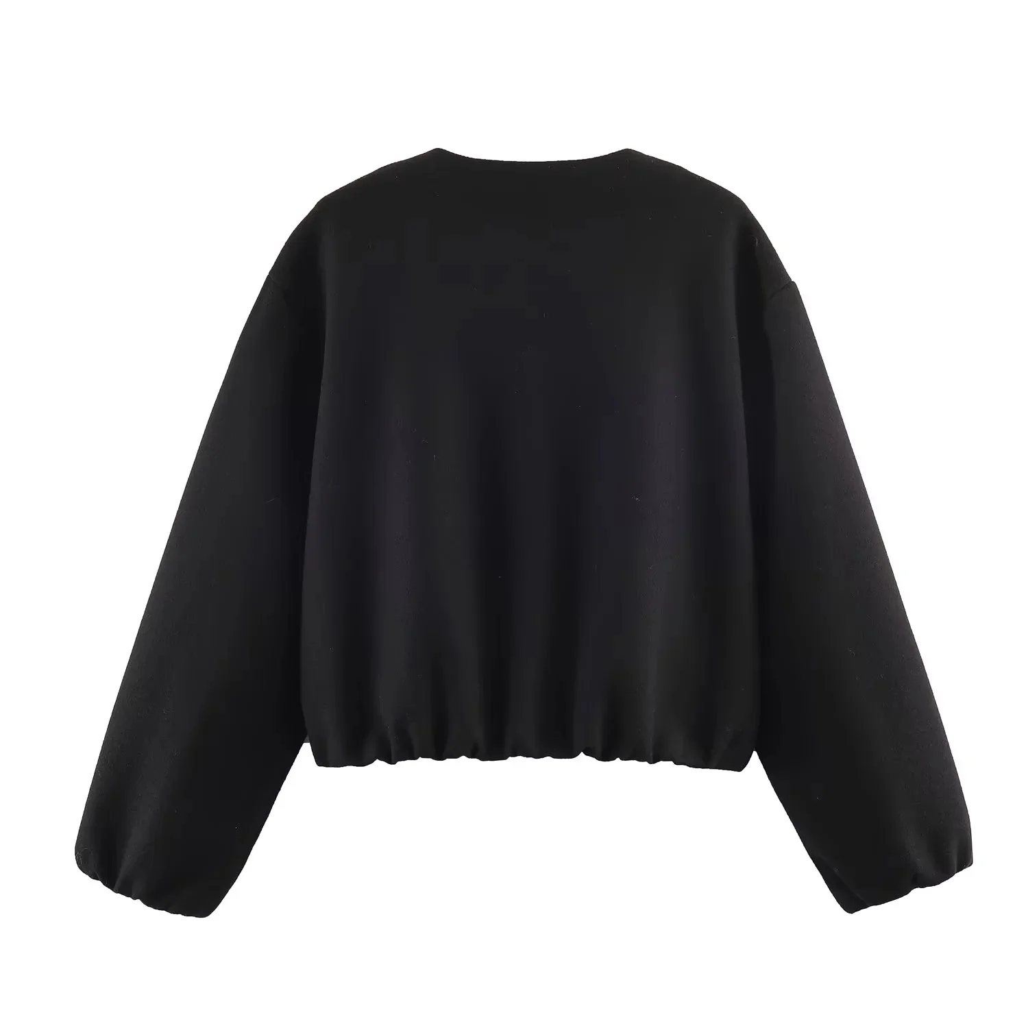 BSAY 2026 Herbst Neue Damen Rundhals-Reißverschluss-Cropped-Bomberjacke Langarm Elastischer Saum Tasche Locker Lässige Kurze Oberbekleidung – Detail 14