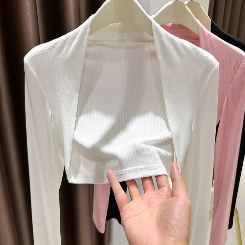 

plus Size Knitted oulder Wrap Sun Protection Clothing Women's Outerwear Spring Autumn Casual Sle Regular Sve Length