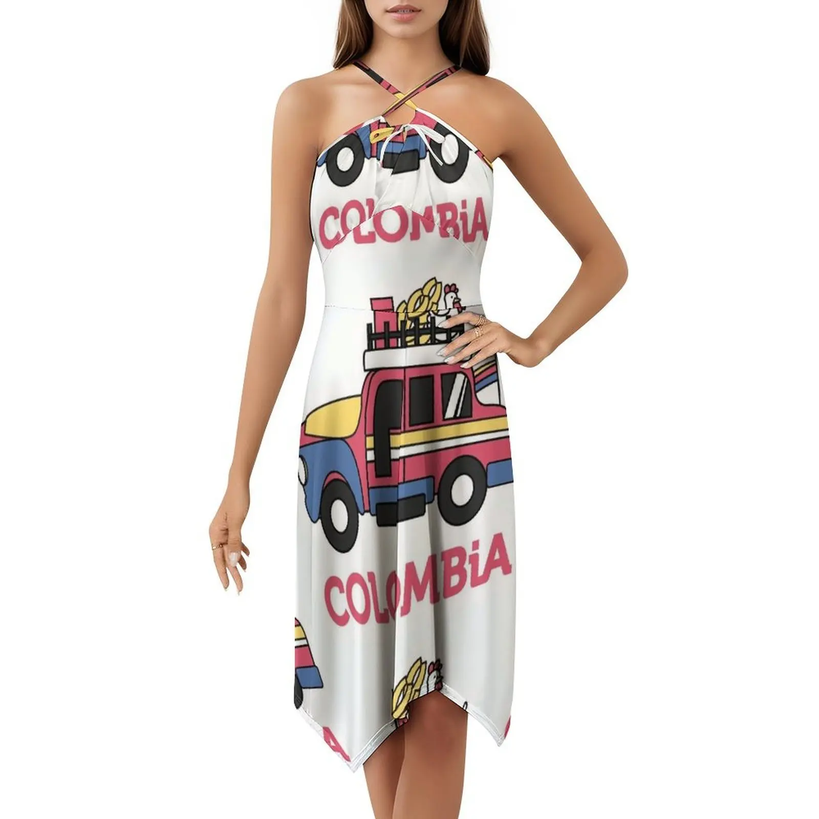 كولومبيا السفر ملصق الكولومبي تشيفا تصميم المرأة الشارع الشهير فستان الحفلات العصرية طباعة نادي الملابس للإناث جنوب #5