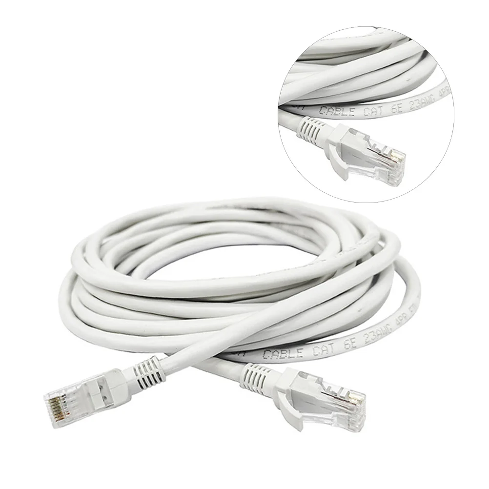 

15M Cat6 Ethernet Cable Network Jumper High Speed 100M Transmission Compatible With Poe Nas Lan Adapter White