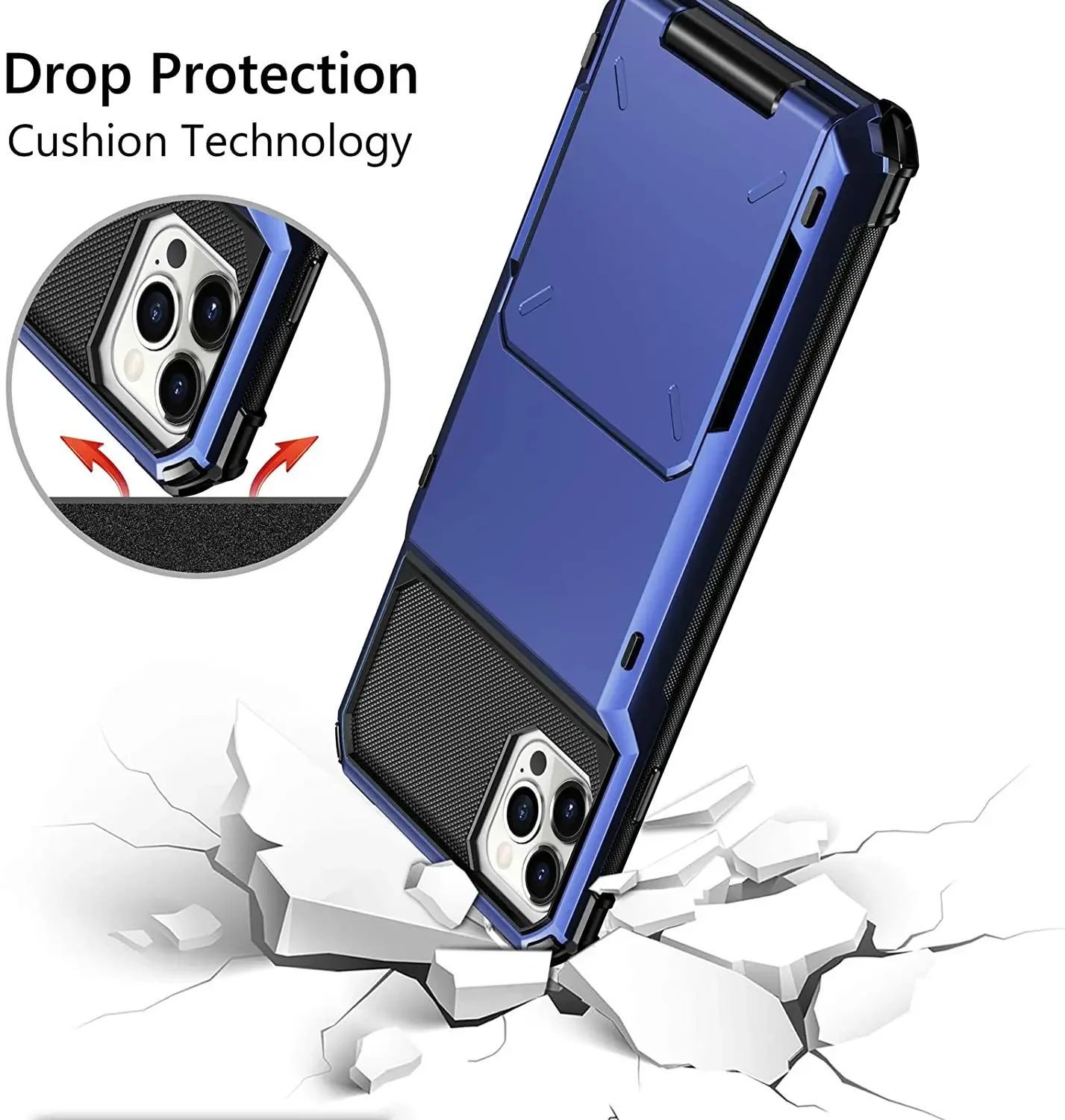 For iPhone 14 13 Pro Max 13 Mini 13 Pro 2022 Card Slots Wallet Case Cover Slide Armor Wallet Card Slots Holder for iPhone 13 image 4