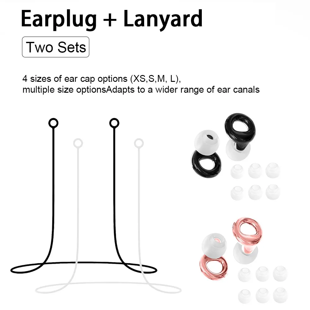 Soft Ear Guards 2 Pairs Silicone Earplugs With Silicone Lanyard Flexible Waterproof Noise Blocking Ear Plugs For Aquatic Sports