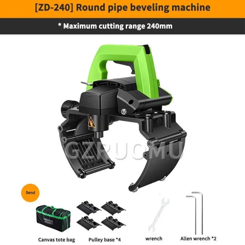 

ZD240 Round Tube Cutting Beveiling Machine Handheld Stainless Steel Tube Chamfering Tool Multifunctional Bevel Clamping Device