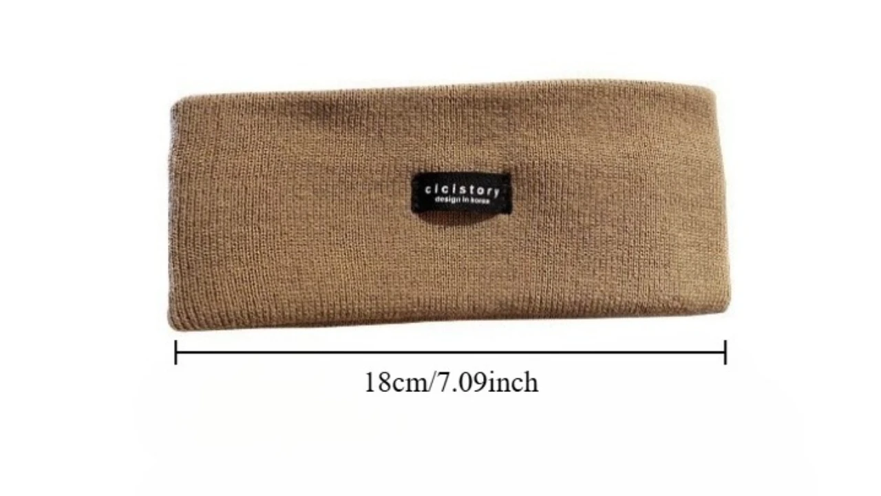 Frauen Winter Breitseite Stirnband Einfarbig Gestrickte Warme Headwrap Mädchen Punk Elastische Sport Haarbänder für Haar Zubehör – Detail 6
