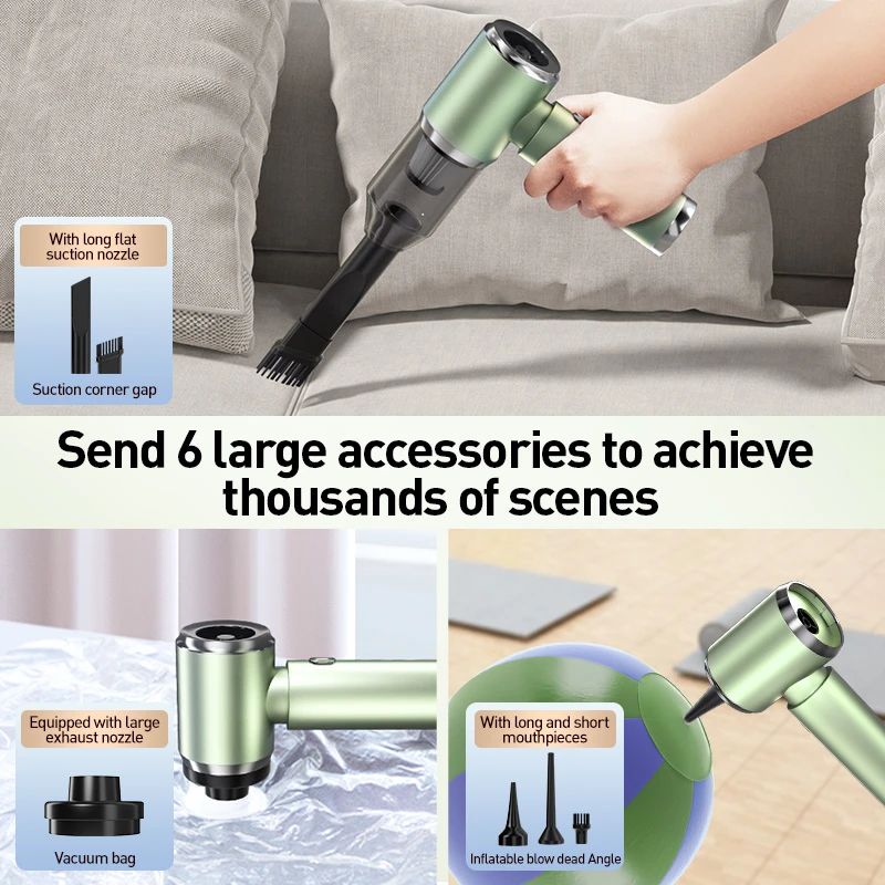 Car Mounted Vacuum Cleaner Wireless Portable Household Car Dual Purpose Handheld Vacuum Cleaner Dry Wet Dual-Purpose High-Power