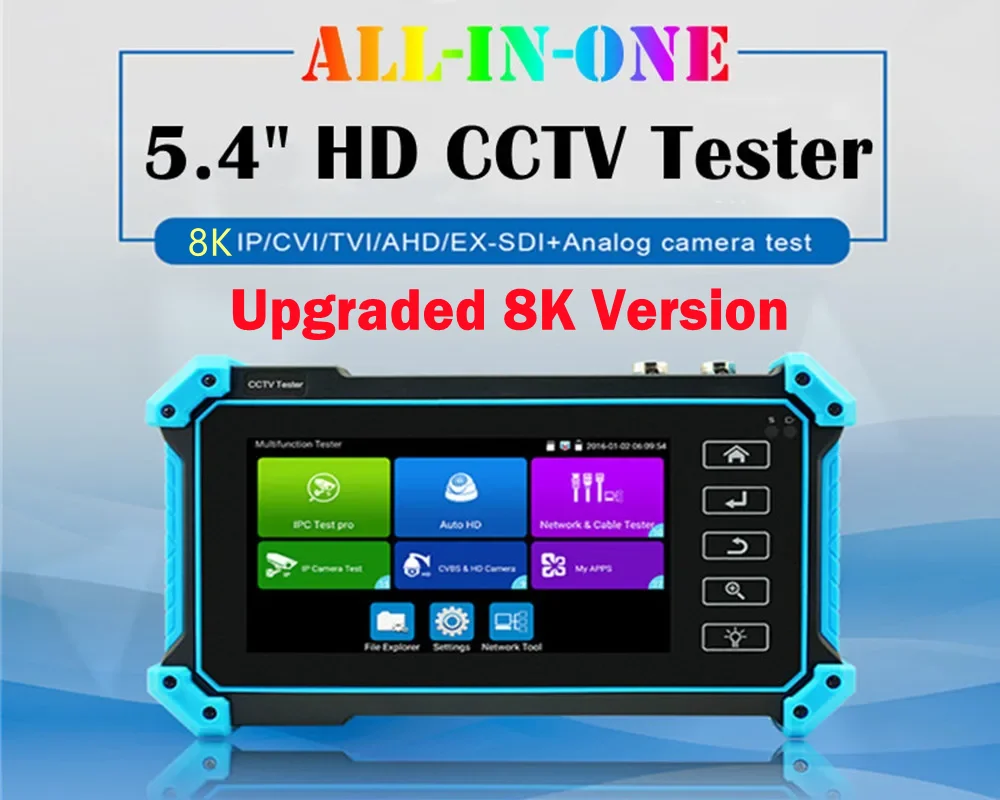 5.4 "CCTV IPC Tester AHD CVI TV SDI Camera test 4K IP Camera Tester IPC-5200 Plus PTZ VGA HDMI Input Cable Tracer CCTV Tester
