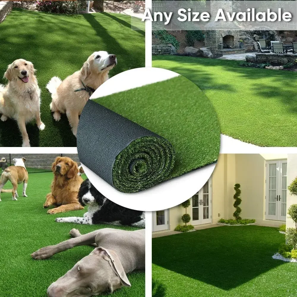 0.8 High-Quality Synthetic Grass Turf with Drainage Holes, Suitable for Indoor and Outdoor Use, Ideal for Pets, Balconies, and G