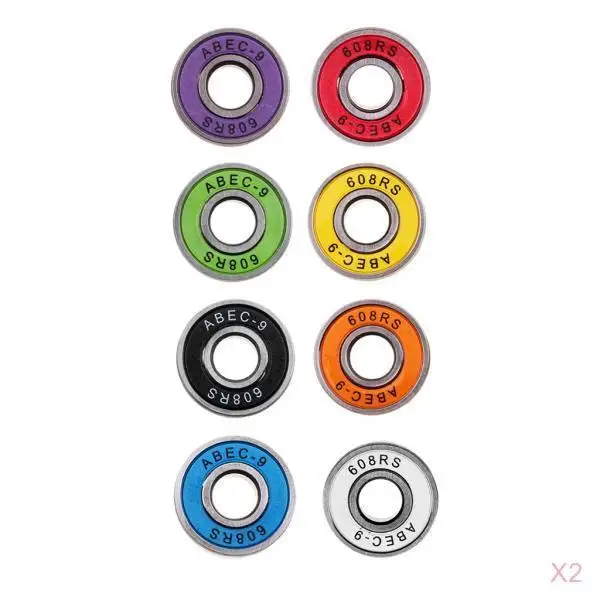 16x 608rs ABEC-9 Skateboard Bearing 8x22x7mm Longboard/Inline/Hockey/Roller