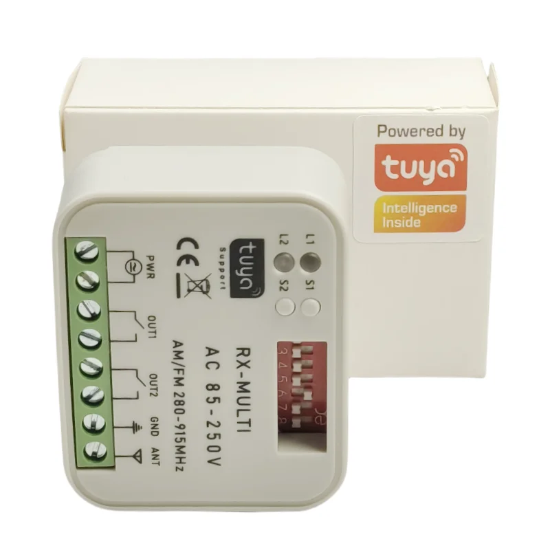 TUYA WIFI 300-868MHz Universal 2 Channel 9-30V Rolling and Fixed Code Garage Door Remote Receiver