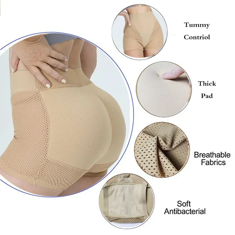 GUUDIA Booty Enhancement Body Shaper Panties Tummy Control Breathable Little Hole Buttock Enhance Butt Lifter Shapewear Boyshort