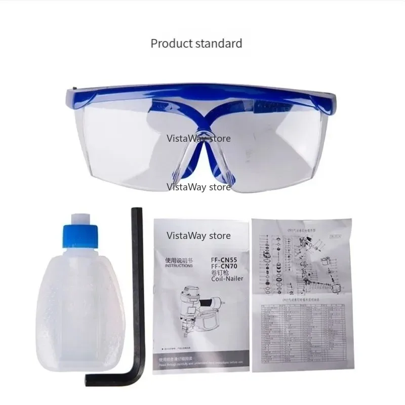 مسدس مسامير متدحرج، منصة نقالة، إطار خشبي، صندوق تصدير، مسدس أظافر مستدير، مسدس أظافر هوائي قوي للنجارة