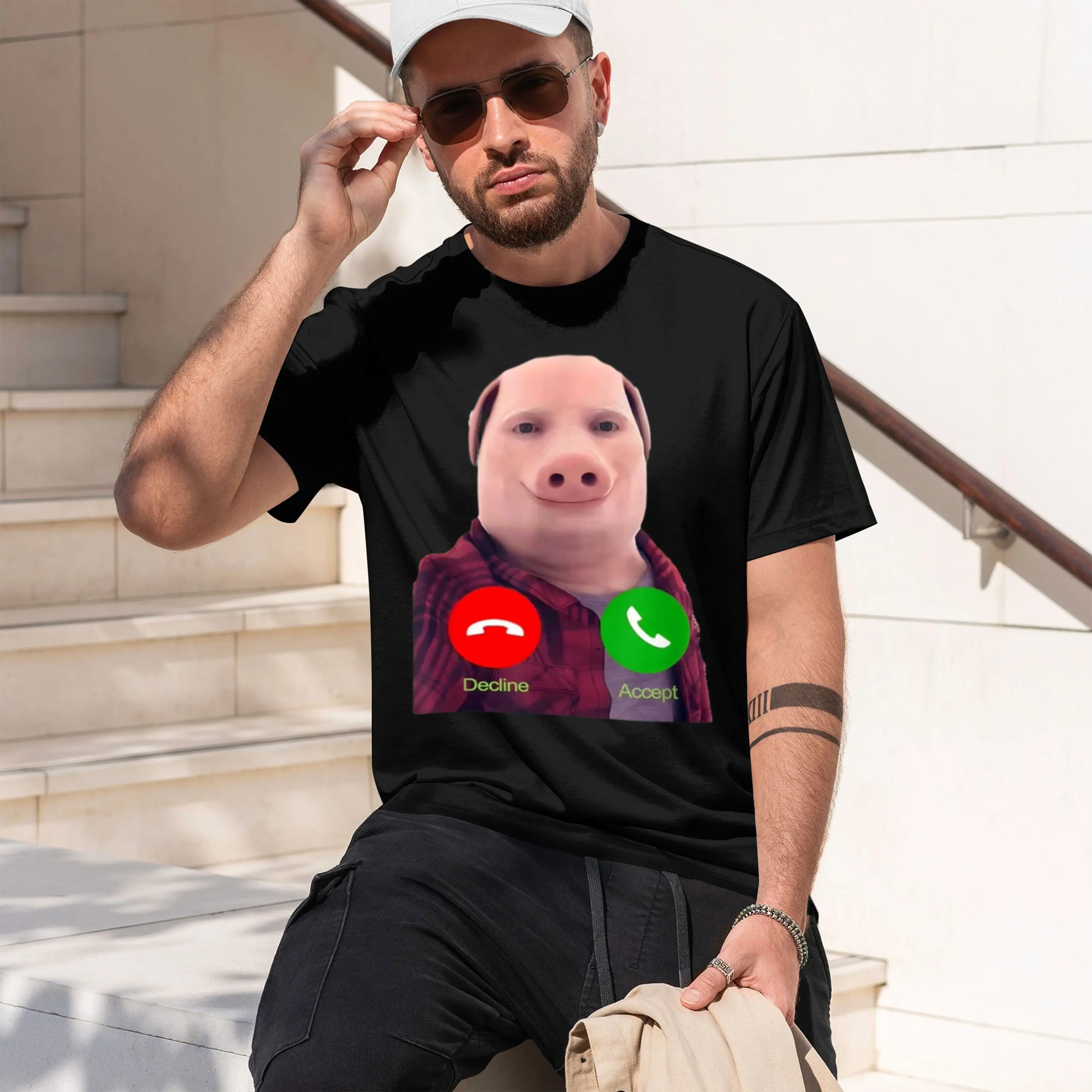 John Pork Is Calling Answer Call John Printed Shirt Funny John Pork Men Women Summer Fashion T-Shirt 2026 New Model Men’s Short-