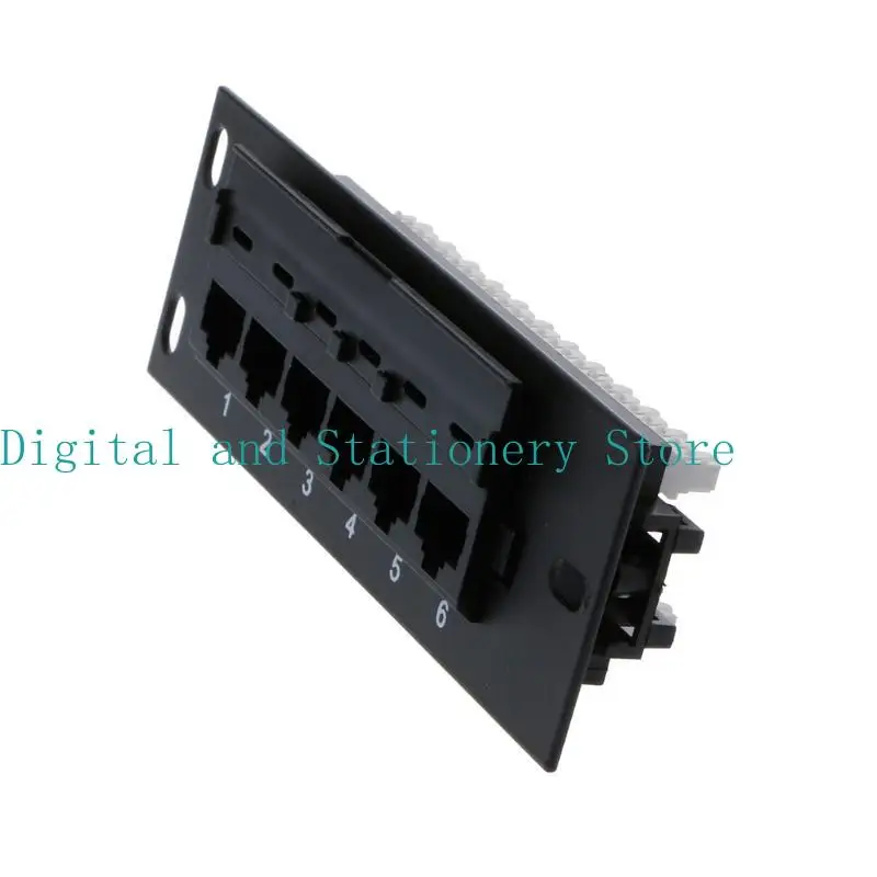 Y1UB 6 Port CAT5e Wallmount Patch Panel 10G Support 1U Patch Panel UTP 19 in